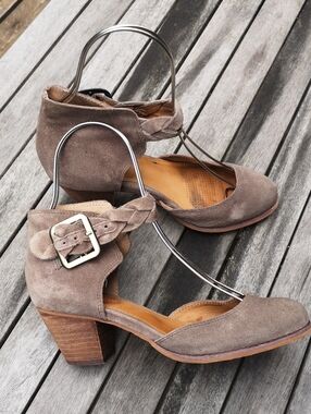 Corso Como suede heels w buckled ankle strap